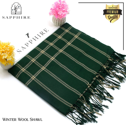 Sapphire Wool Shawl Green Check